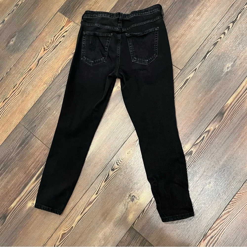 AMO X REVOLVE HIGH RISE TWIST SKINNY JEANS SIZE 28 black magic